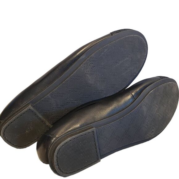 Vionic Spark Minna Black Leather Cap-Toe Bow Ballet Flats Casual Orthotic | 8 - Picture 10 of 10
